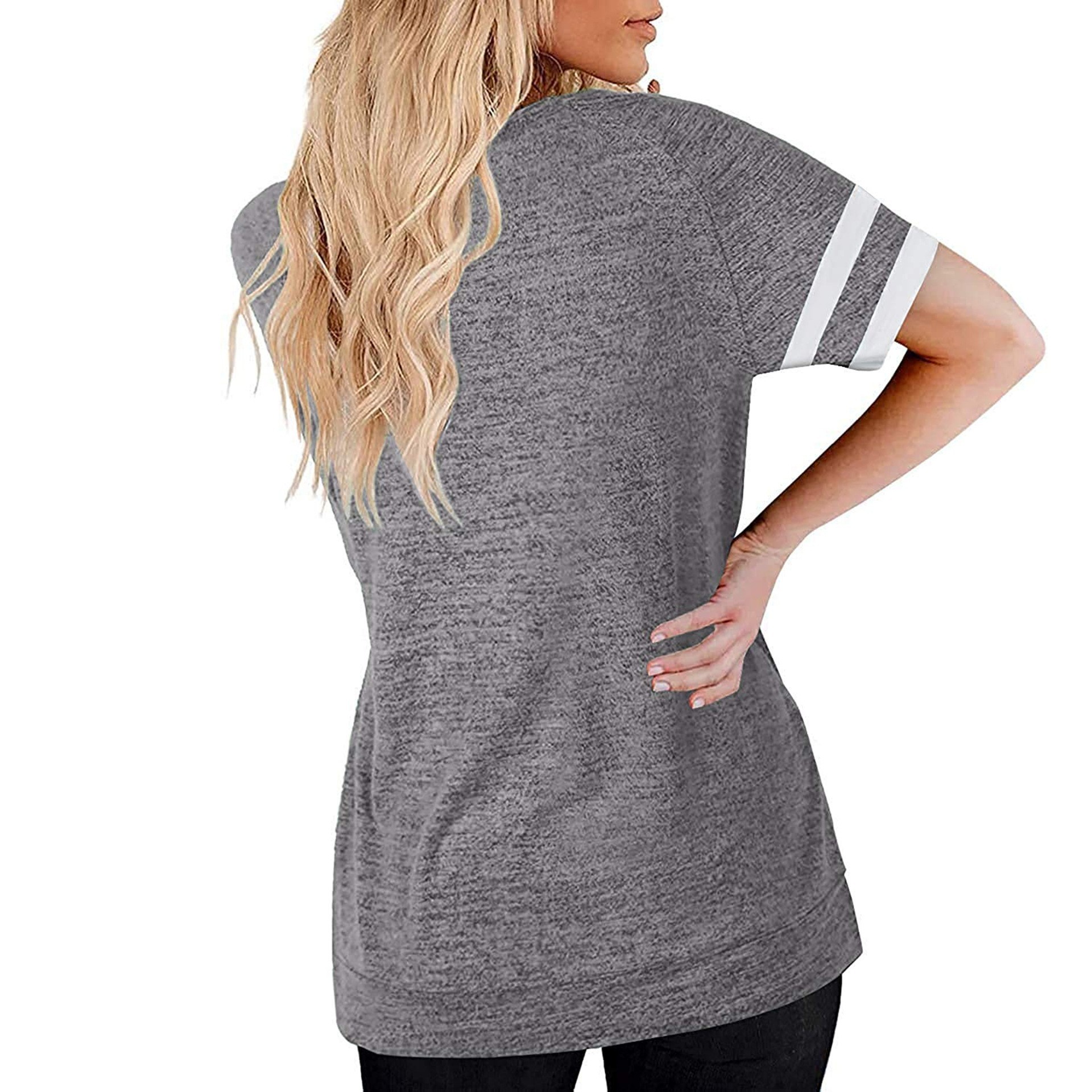 Fashion striped short-sleeved casual top 14