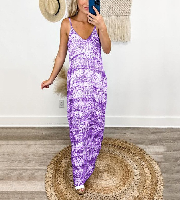 Loose casual tie-dye print dress 22