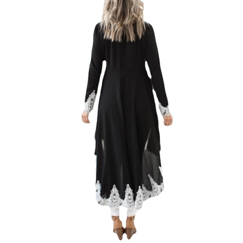 Round neck long sleeve irregular lace dress 17