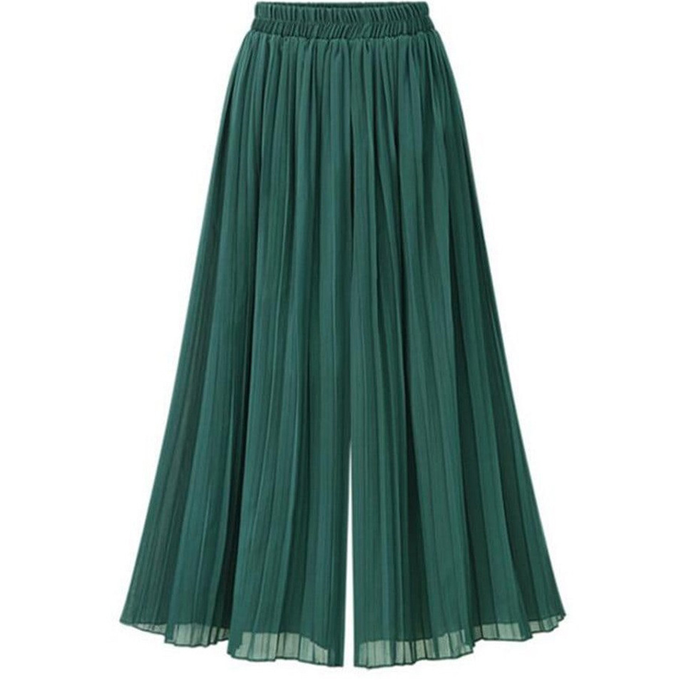 Elastic waist pleated cropped wide-leg pants 52 02