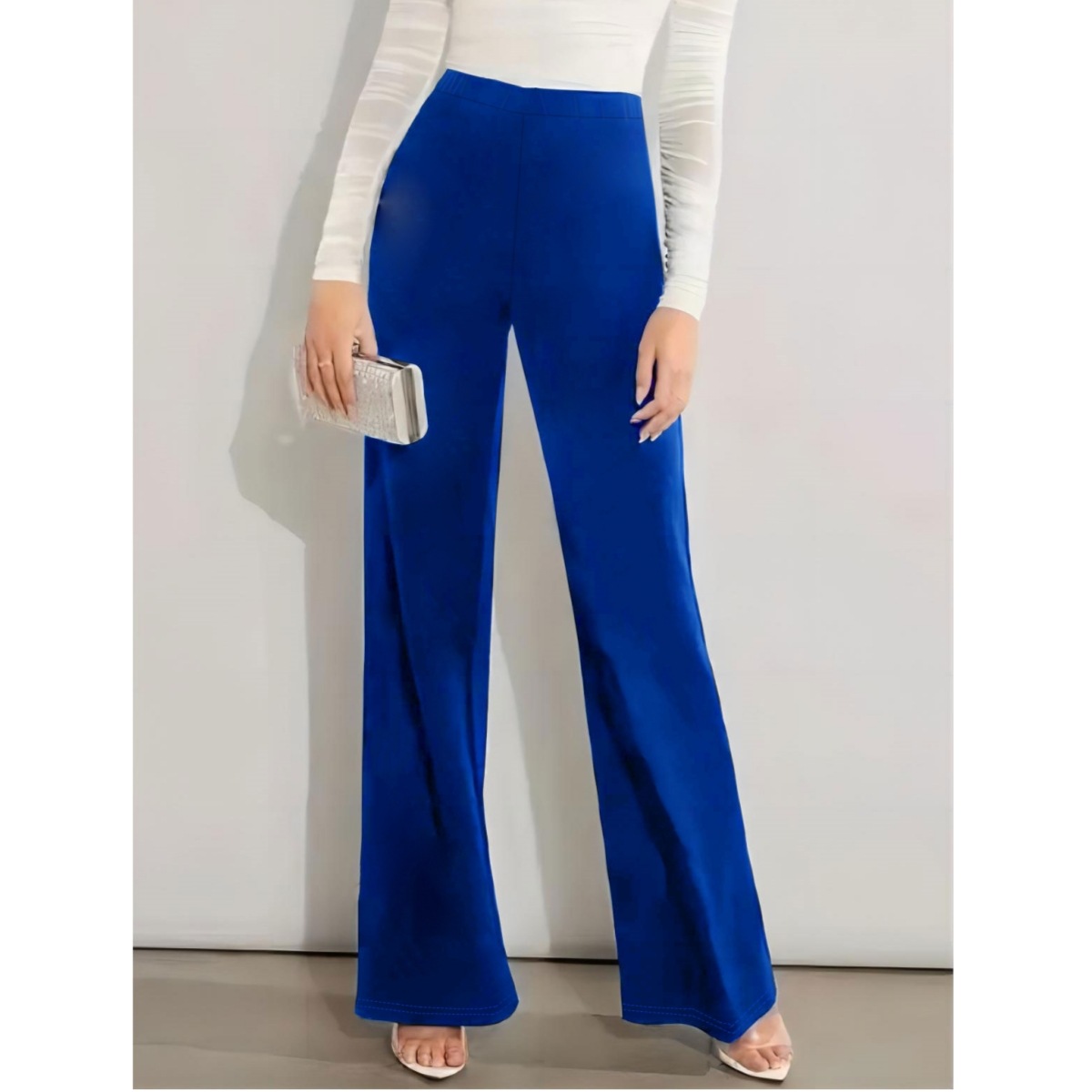 Fashion casual elastic solid color slim pants 45