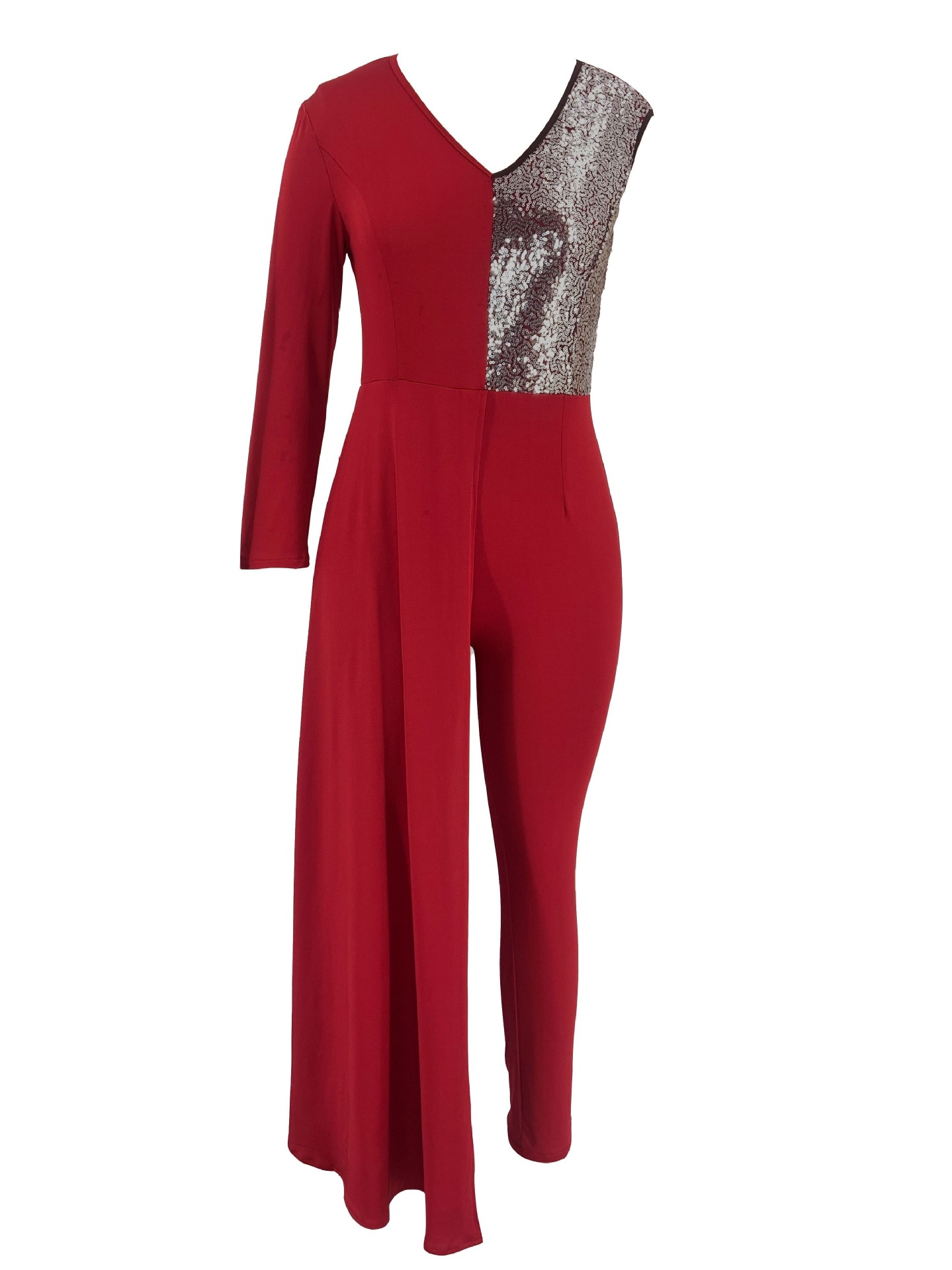 Sexy V-neck sequined slim-fit jumpsuit 54